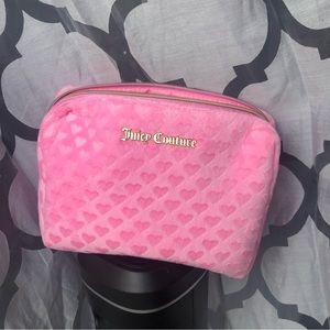 Juicy Couture Velour Pink Heart Makeup Bag